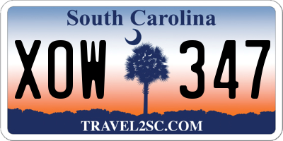 SC license plate XOW347