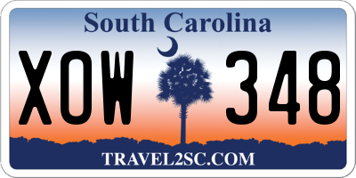 SC license plate XOW348