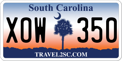 SC license plate XOW350