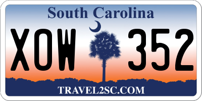 SC license plate XOW352