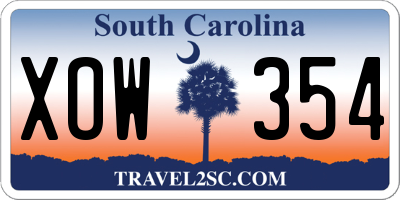 SC license plate XOW354