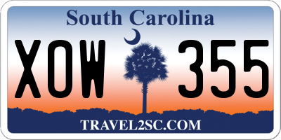 SC license plate XOW355