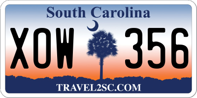 SC license plate XOW356