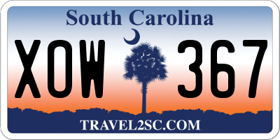 SC license plate XOW367