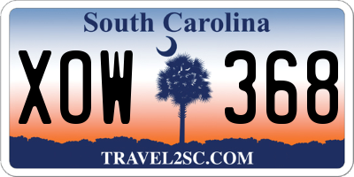 SC license plate XOW368