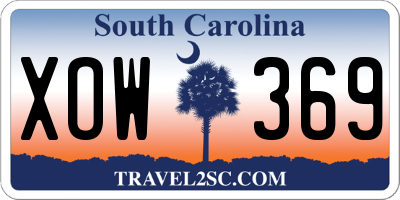 SC license plate XOW369