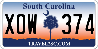 SC license plate XOW374