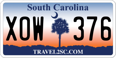 SC license plate XOW376