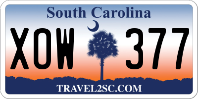 SC license plate XOW377