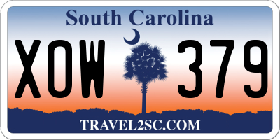 SC license plate XOW379