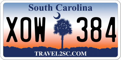 SC license plate XOW384