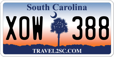 SC license plate XOW388