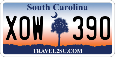 SC license plate XOW390
