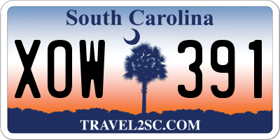 SC license plate XOW391