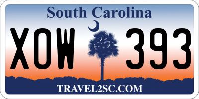 SC license plate XOW393