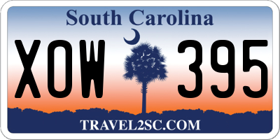 SC license plate XOW395