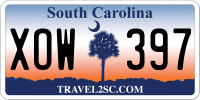 SC license plate XOW397