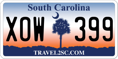 SC license plate XOW399