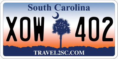 SC license plate XOW402