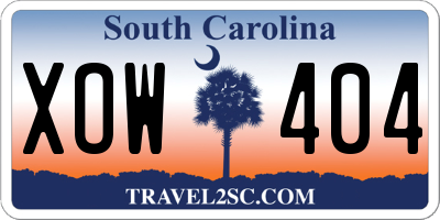 SC license plate XOW404