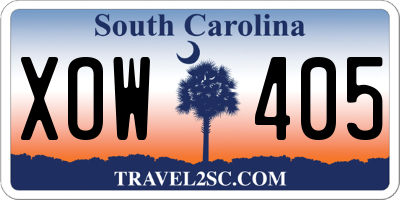 SC license plate XOW405