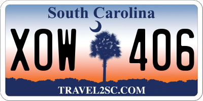 SC license plate XOW406