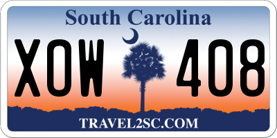 SC license plate XOW408