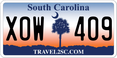 SC license plate XOW409