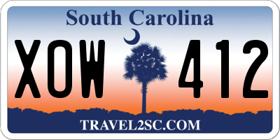 SC license plate XOW412