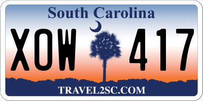 SC license plate XOW417