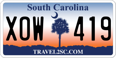 SC license plate XOW419