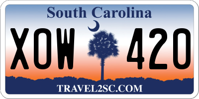 SC license plate XOW420