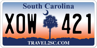SC license plate XOW421
