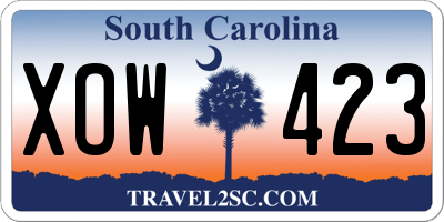 SC license plate XOW423