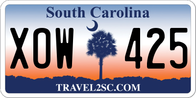 SC license plate XOW425