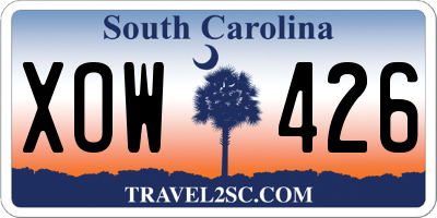 SC license plate XOW426