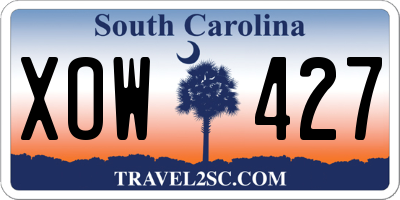 SC license plate XOW427
