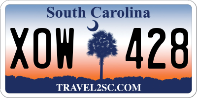 SC license plate XOW428