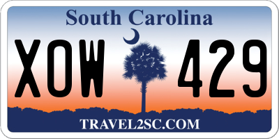 SC license plate XOW429