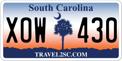 SC license plate XOW430