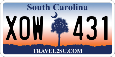 SC license plate XOW431