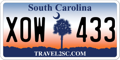 SC license plate XOW433