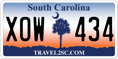 SC license plate XOW434