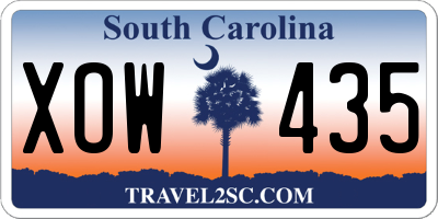 SC license plate XOW435
