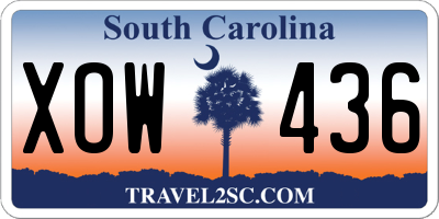 SC license plate XOW436