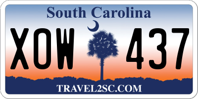 SC license plate XOW437