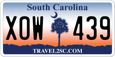 SC license plate XOW439
