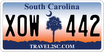 SC license plate XOW442
