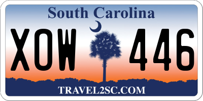SC license plate XOW446
