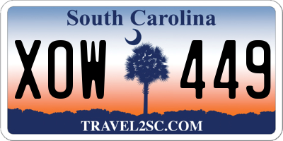 SC license plate XOW449